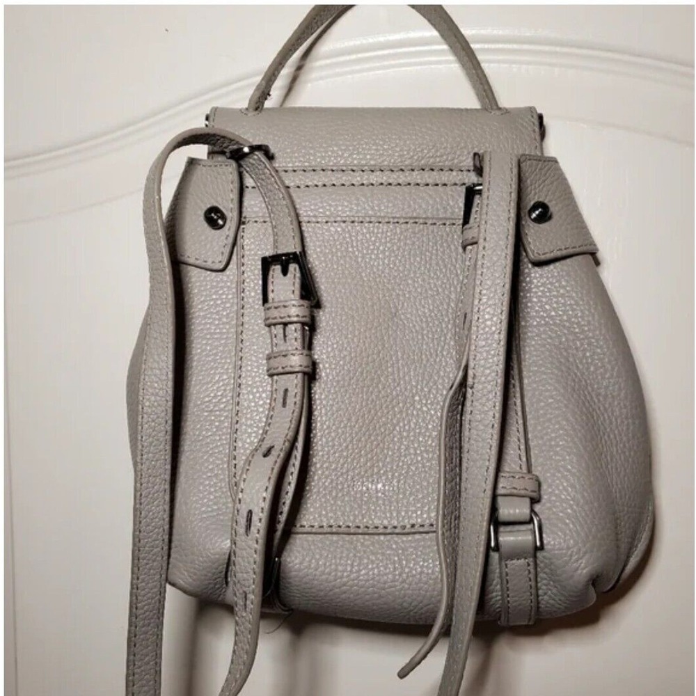 Botkier New York Valentina Grey Pebbled Leather Convertible Backpack Bag - Picture 5 of 12
